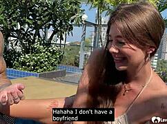 Babe From The Pool Enjoys A Relaxing Day