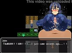 Oh man, I swear John cummed twice between her giant tits in this hentai game ep 22...