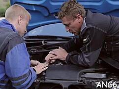 Ever seen such electrifying doggy pounding on shaved pussy?