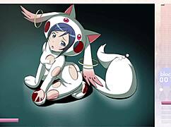 aragaki ayase strips down in a wild arkanoid game with ripped clothes.