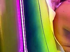 MILF Slut Tans in Solarium Without Bra, Gets Fucked by Hard Cock