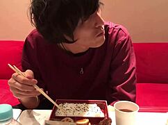 this gay scene where he eats meat passionately