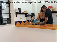 Building Security Fucks Urging Housewife in Lingerie