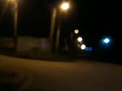 Sucking friend while driving, windows open, exposing in streets, husband filming from back.