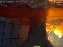 Nastya strips her clothes and shows naked hot body in the pool