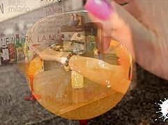 Watch this Latina give a sneaky blowjob and cumshot.