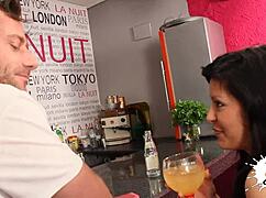 Watch this Latina give a sneaky blowjob and cumshot.