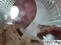 Hot shower fun with Christy Dahlia and Ivan!