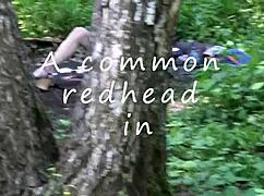 POV Redhead Nailed in Woods During Public Action