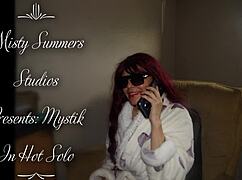 Ebony Petite Pornstar Mystic Enjoys Solo Masturbation with Small Tits and Hairless Body