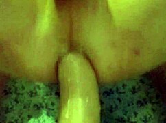 smooth twink riding huge dildo solo