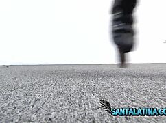 Masturbation on Skates by a Sexy Colombian Latina in Action