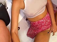 Wet Clothed Sex in Jacuzzi with Hot Tall Brunette Teen and Monster Cock!