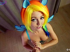 MLP Rainbow Dash Delivers Oiled-Up JOI with Sia Siberia