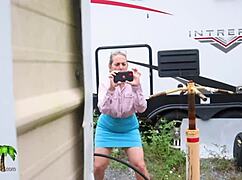 Boys Next Door Teach Rough Face Fucking Lesson In Trailer.