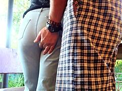 want to see outdoor fucking with big ass milf and double cumshot?