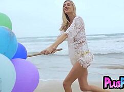 perfect ass blonde milf poses naked after striptease