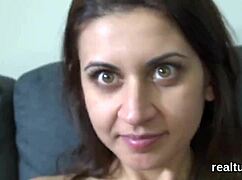 Gorgeous czech kitten lured from mall for steamy pov action.