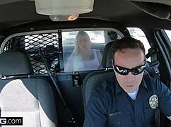 Naughty Thick White Girl Has Sex in Cop Car with Bent Over Doggystyle.