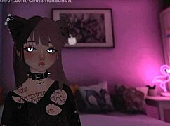 shy girl in vrchat finally uses her new dildo on her pussy