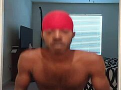 Thigh muscle work with stockings and bodybuilder roommate