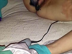 asn rabbit toy drives her hairy solo play wild