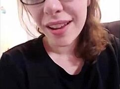 Cute Nerd Teases Herself in Panties During Hot Sexting Session