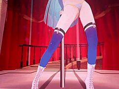lize helesta performs pole dance! in mmd animation