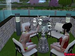 naruto hentai ep 62, videl asks madara for a pool threesome with her friend