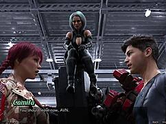 Stranded in space, checking out the cute robot girl