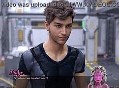 Stranded in space, checking out the cute robot girl