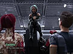 Stranded in space, checking out the cute robot girl