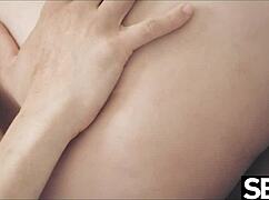 hot redhead rides cock to multiple intense orgasms. her sexy heels and muff diving drive him wild.