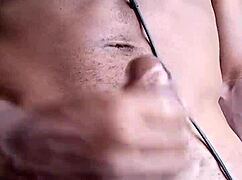 Stroking Big Black Cock, Cum on Floor