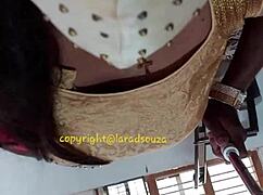 indian crossdresser lara dsouza looks stunning in saree video.