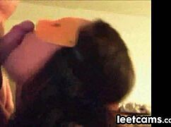 masked chick sucking some cock on webcam