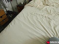 Adria Rae gives blowjob to her stepbrother's big cock