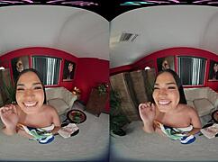 Sexy Colombian Babe Toys Ass in VR