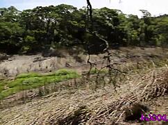 Flashing on Trail Turns Into Brooke Swallowing Cock