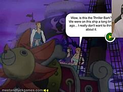 Traumatized by One Piece game on a bigger boat with uncensored deepthroat and creampie