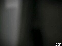 Watch this petite babe with small tits take two big cocks