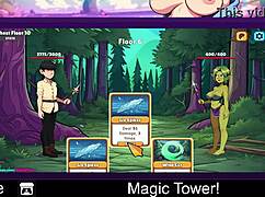 Magic tower, an erotic cartoon game in anime hentai style