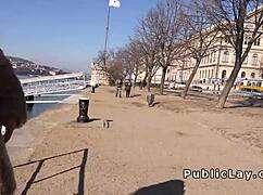 euro tourist with huge tits flashing nude in public, wanna join us?