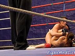 European women with tattoos wrestling hard in catfight match as amateurs