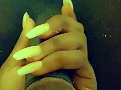 The sexy slim thick ebony queen strips naked, showcasing her big ass before reaching orgasm