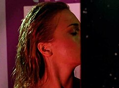 Blonde dances nude in sauna at night club