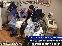 eliza shields moans with hitachi wand in medical test