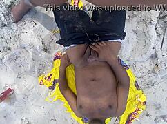 We went to the arraial, she was touching her pussy while I stroked my cock.