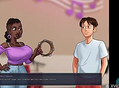 in summertime saga, i cum hard inside the french teacher's tight pussy.