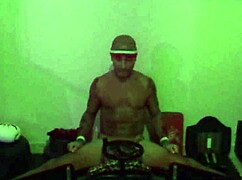 porn star feels intense pleasure in split machine during gym workout